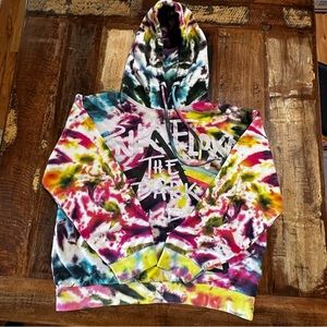 Pink Floyd Tie Dye The Dark Side of the Moon Pullover Drawstring Hoodie Size M